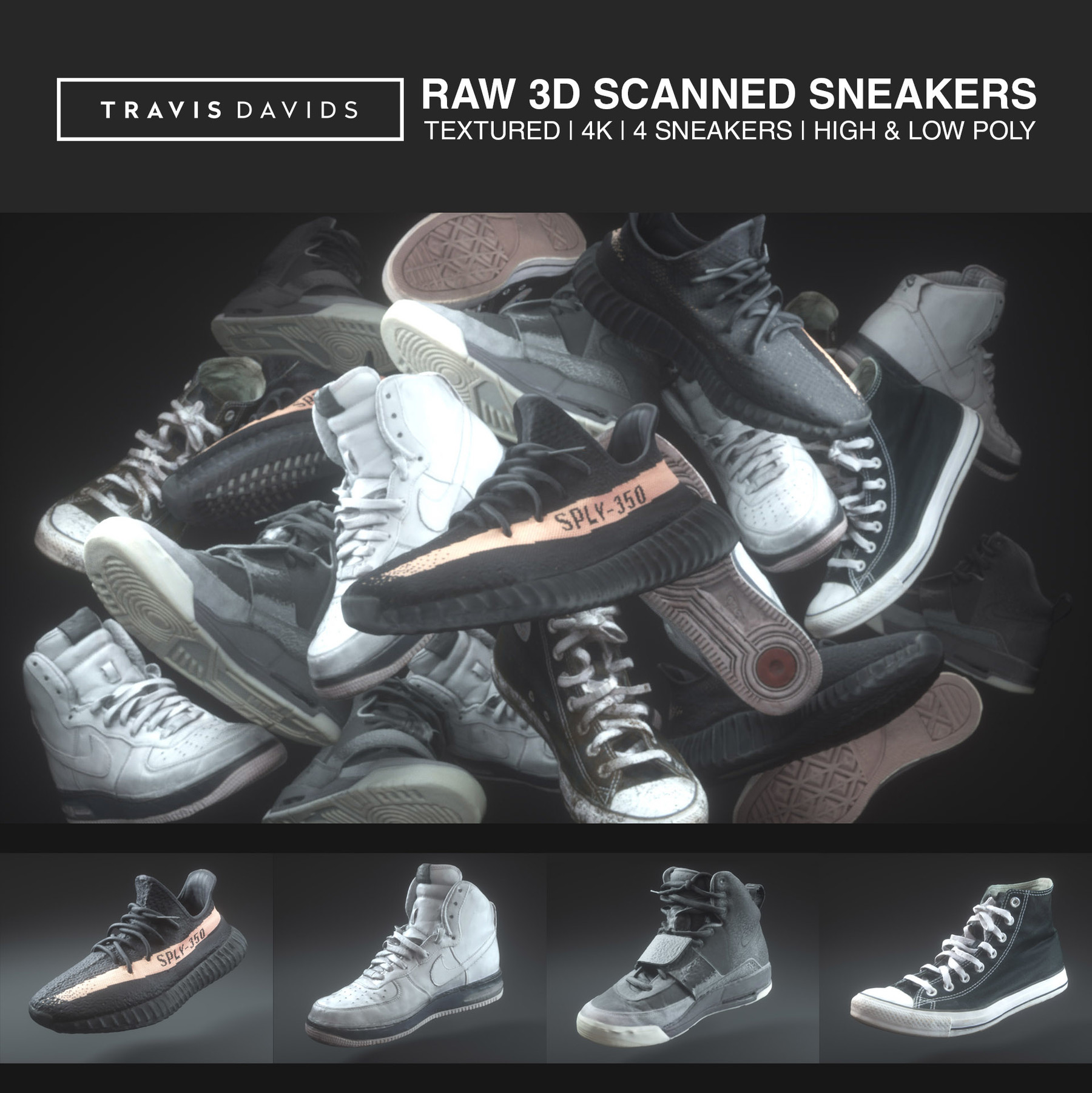 Raw 3D Scanned Sneakers Pack 