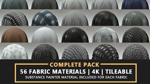 56 Fabric Materials - COMPLETE PACK - 4K - Tileable