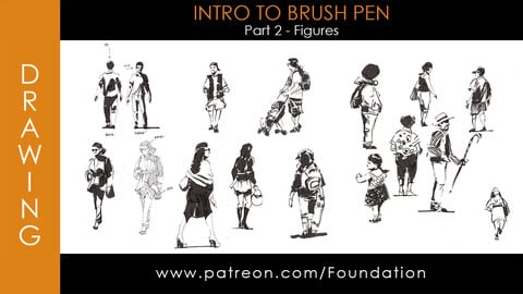 Foundation Art Group - Intro to Brush Pen - Part 2: Figures