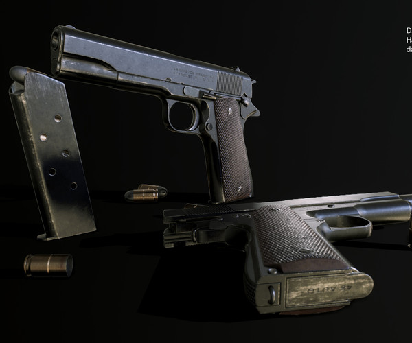 ArtStation - M1911A1 - WWII Era - Gameready - Fully Textured - Extended ...