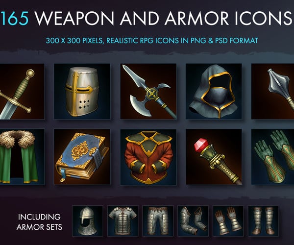 ArtStation Weapon Armor And Equipment Icons Game Assets | atelier-yuwa ...