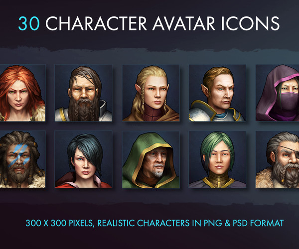 Artstation Character Avatar Icons Fantasy Game Assets 3248