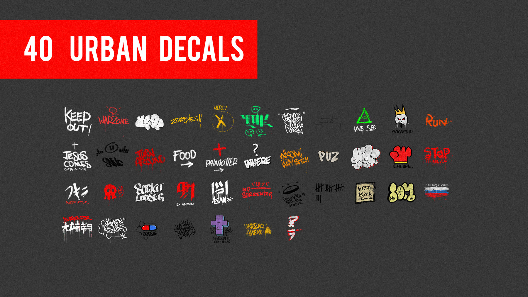 ArtStation 40 Urban decals Game Assets
