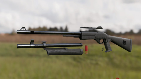 Benelli SuperNova Shotgun FBX 3D Model