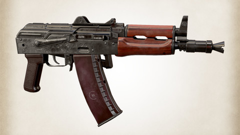 AKS74U Assault Rifle FBX 3D Model