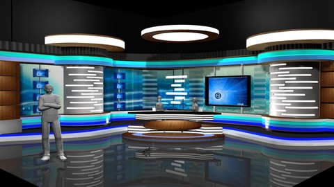 Virtual TV Studio News Set 2