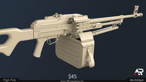 Russian PKM - Detailed High Poly - Weapon Development