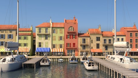 3D City Port Textured