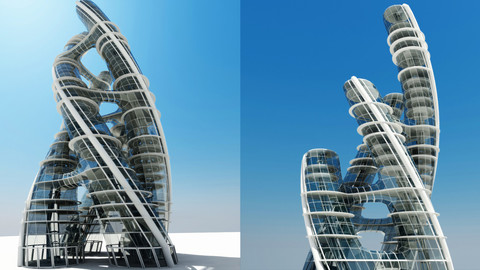 Futuristic Skyscraper 3D Model