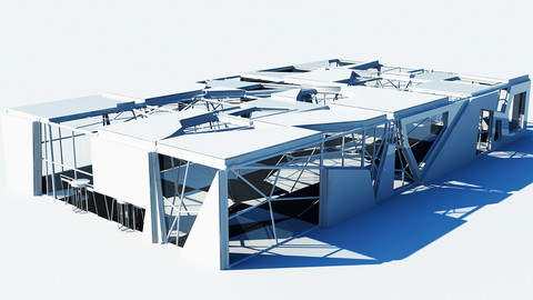 Futuristic Building Interior Exterior