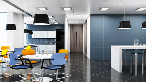 Full Office Interior 3D Model