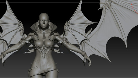 Vampire girl remastered High poly zbrush project