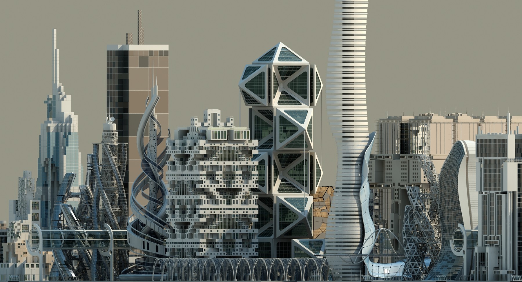 Город будущего в 3d Max