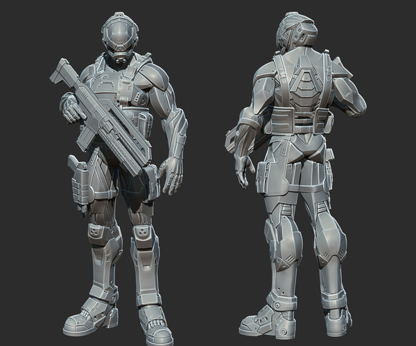 ArtStation - Sci-fi Policeman READY for 3D PRINTING! | Resources
