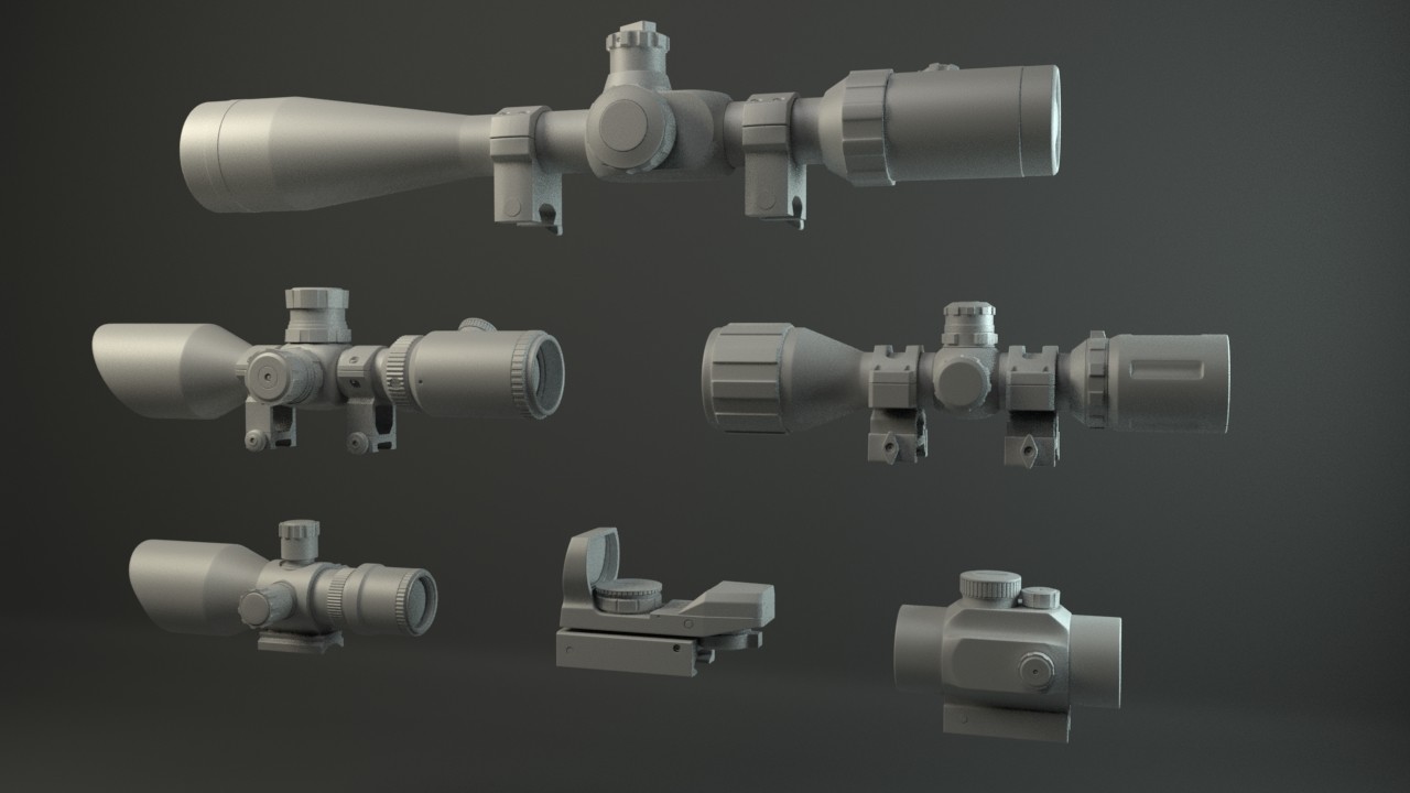 ArtStation Scopes and Sights Pack 1 Game Assets
