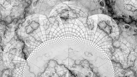 Foliated Rock Marble as a Veined Geometric Map of the Universe (9000 x 9000 pixel black and white abstract fractal background)