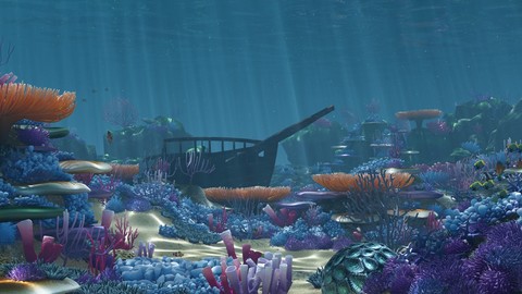 Cartoon Underwater coral reef V.1.0