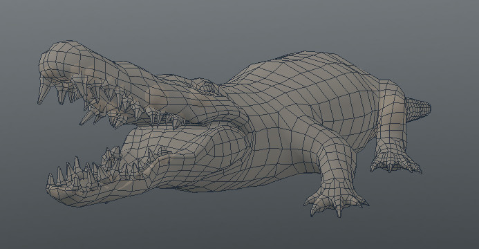 ArtStation - Crocodile (High poly sculpt and low poly game res model ...