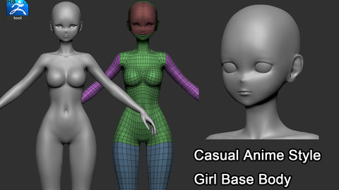 Casual anime style girl base body