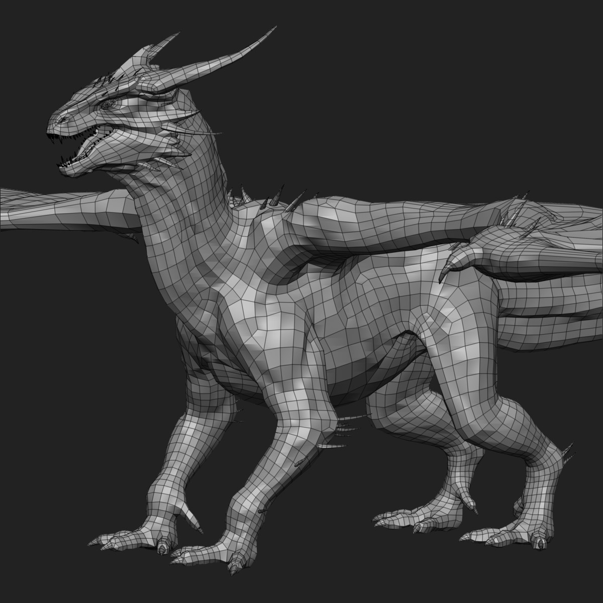 ArtStation Stone Dragon Maya Rig Game Assets