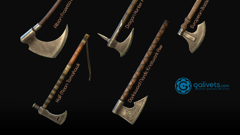 High Quality PBR Axes pack