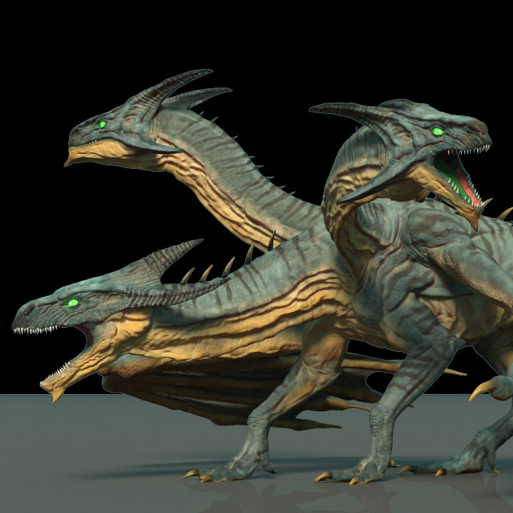 ArtStation - Three-Headed Dragon | Resources