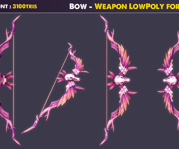 ArtStation - Bow - Weapon LowPoly for Games | Game Assets