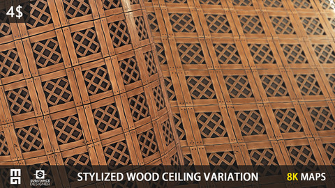 STYLIZED WOOD CEILING VARIATION MATERIAL - substance designer