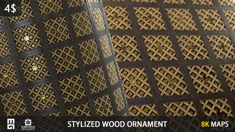 STYLIZED WOOD ORNAMENT MATERIAL - substance designer