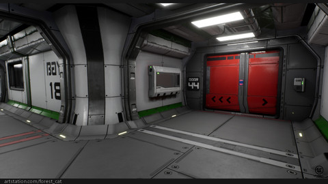 UE4 Modular Sci Fi Corridor B