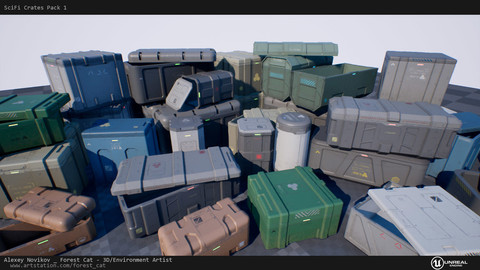 SciFi Crates Pack 1 Unity UE4
