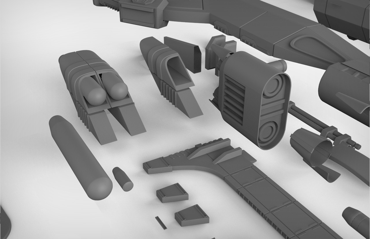 ArtStation - SpaceShip KitBash Set | Resources