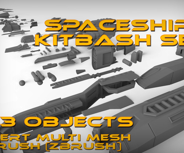 ArtStation SpaceShip KitBash Set Resources