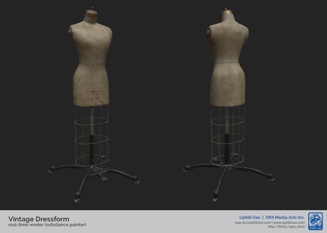 ArtStation - Vintage Dressform - Textured 3D Low Poly Model