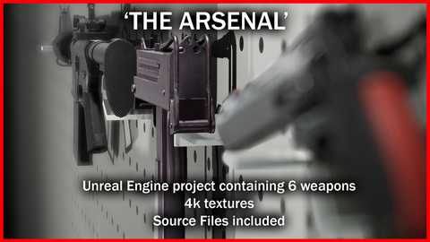 "The Arsenal" - 6 4k, animation ready, modern weapons