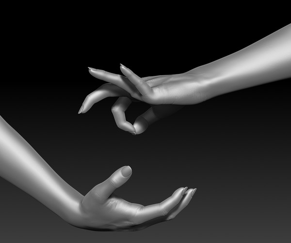 Artstation 3d Printable Female Hands 20 Poses Pack Resources