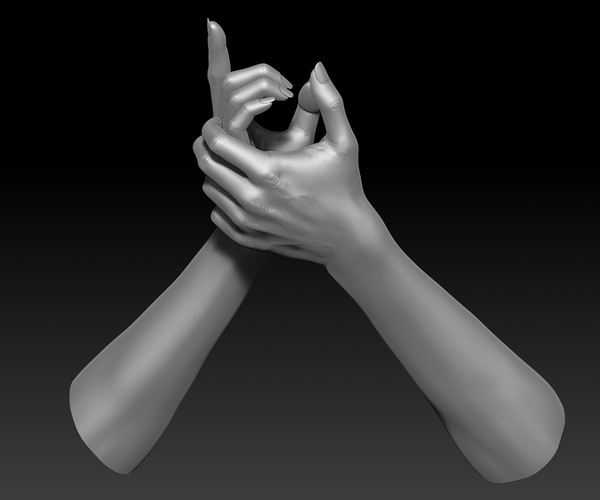 Artstation 3d Printable Female Hands 20 Poses Pack Resources