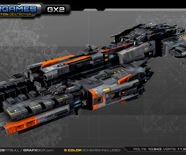 ArtStation - Federation Destroyer GX2 | Game Assets