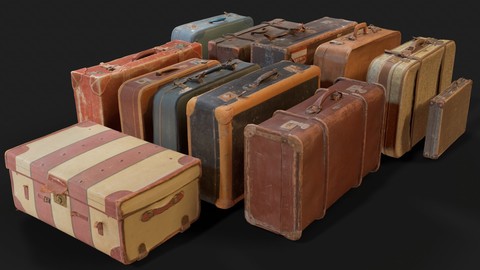 12 Vintage Suitcase Collection