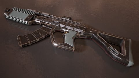 Sci-fi Futuristic Assault Rifle