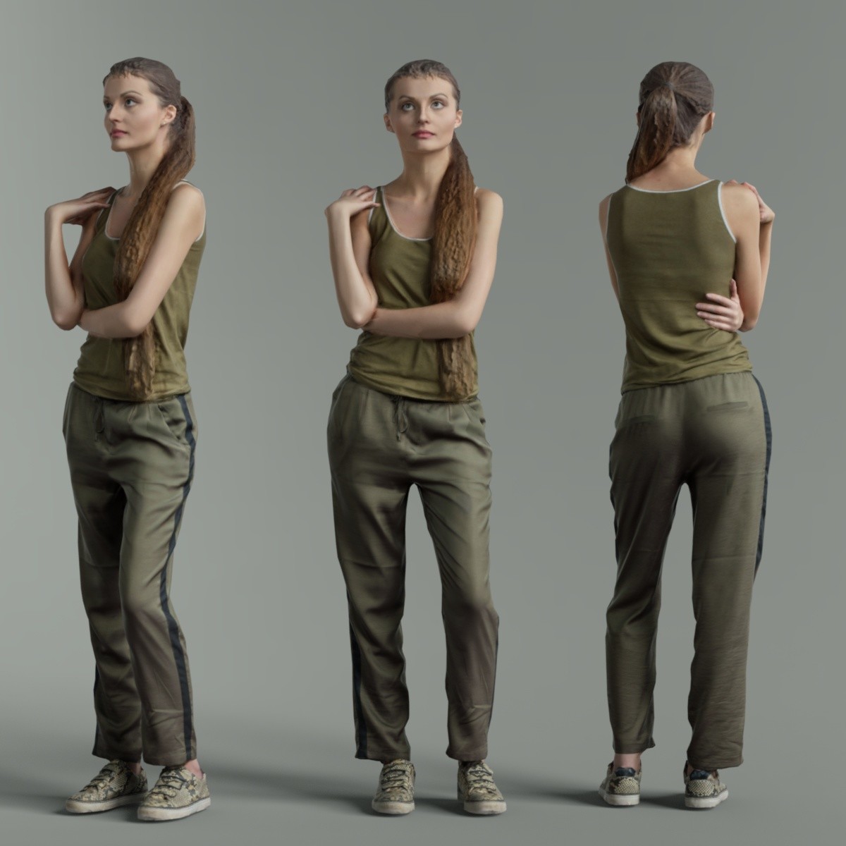 ArtStation - Casual Girl in Green outfit | Resources