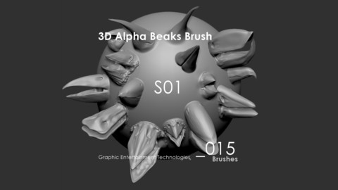 3D Alpha Brush Beaks Series 1 _015 - For ZBrush