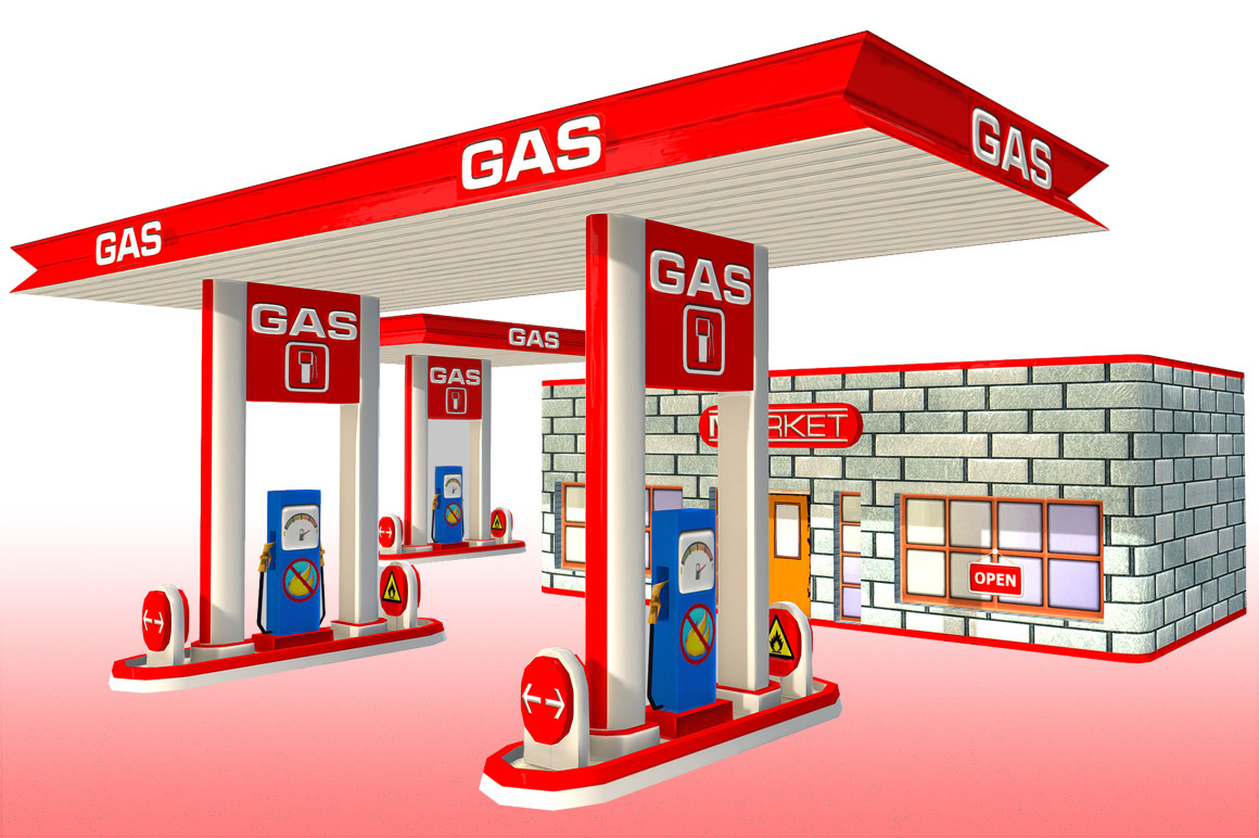 ArtStation Gas Station Game Assets