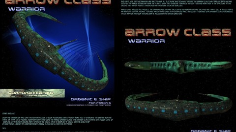 ARROWCLASS Warrior spaceship (Poser / DAZ Studio rig)