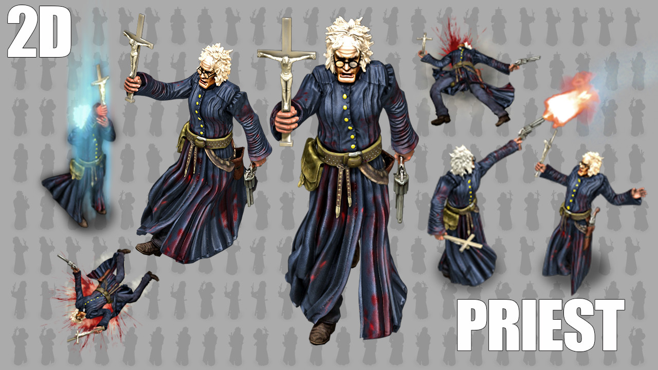 Artstation 2d Priest Animated Character Game Assets