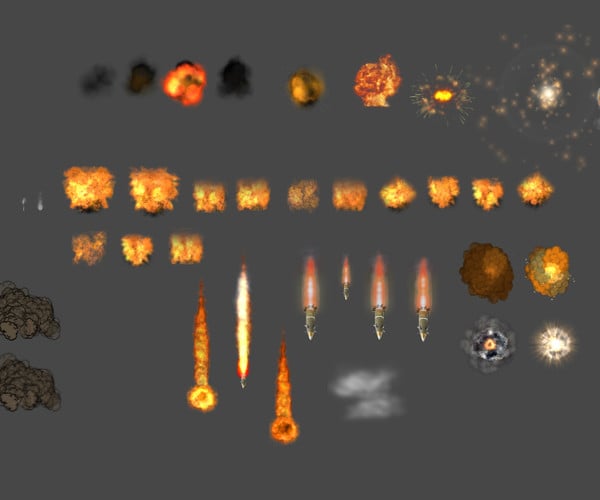 ArtStation - 2D Explosion Fire Smoke | Game Assets