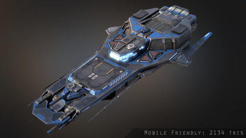 Praetor Gunship Low-poly 3D model
