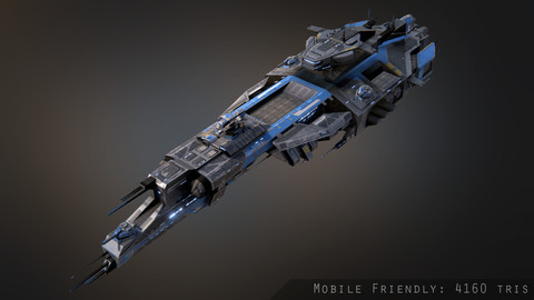 Rhodes Battlecruiser Low-poly 3D model