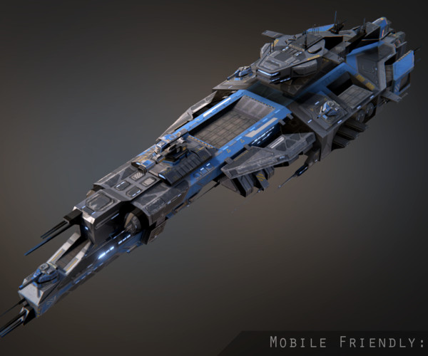 ArtStation - Rhodes Battlecruiser Low-poly 3D model | Game Assets