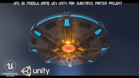 UFO 3d models Game UE4 Unity PBR Substance Painter Projekt